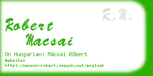 robert macsai business card