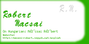 robert macsai business card